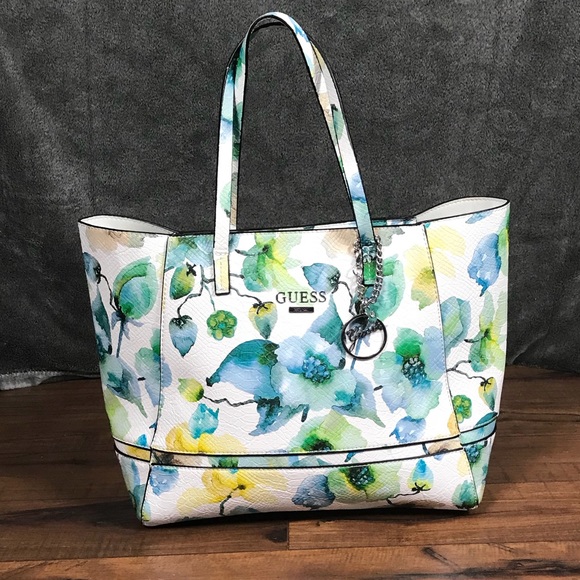 Guess Handbags - 💥Guess Delaney floral zippered leather tote bag